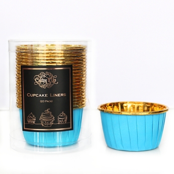 Cupcake Cup Backförmchen - Blau-Gold